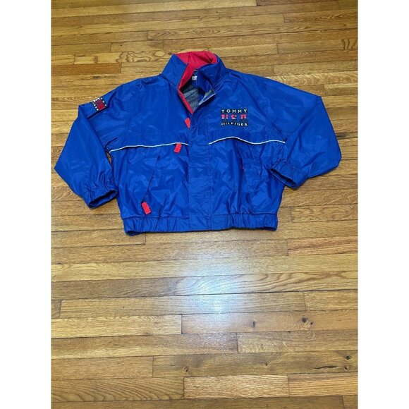 Vintage Windbreaker Jacket Size Large Blue Full Zip USA y2K...